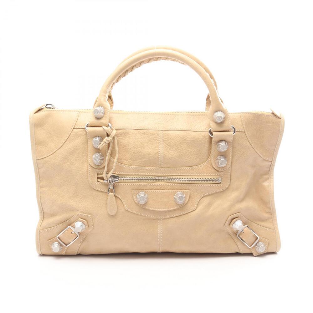 Balenciaga The Giant Work Handbag leather beige